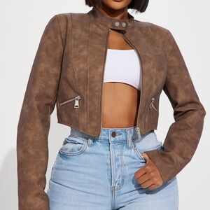 Fashion Nova- A Desert Babe Faux leather jacket